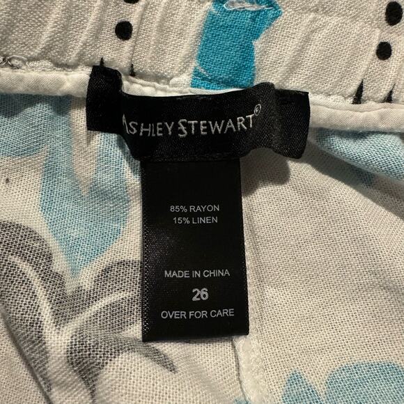 Ashley Stewart Womens Pants Linen Blend Wide Leg Beachy Pull On White Size 26 FH - Picture 2 of 6